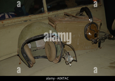 Comms casco serbatoio o elicottero Guerra del Vietnam era dsca 0260 Foto Stock