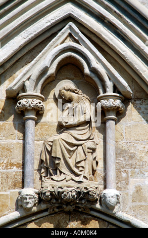 La Cattedrale di Salisbury Wiltshire, Inghilterra Vergine annunziata Foto Stock