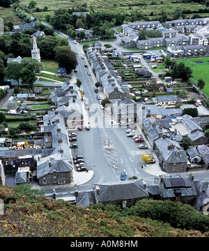 Vista del villaggio di Tremadoc, vicino Portmadoc, Gwynedd, il Galles del Nord. Foto Stock