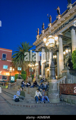 Teatro Juarez nel centro cittadino di Guanajuato un sito Patrimonio Mondiale dell'UNESCO Foto Stock