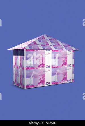 Casa fatta dal simbolo euro für Immobilie Euro Foto Stock