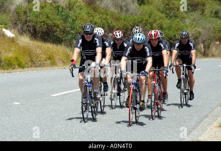 Il potere di pedale associazioni secolo doppia gara ciclistica Western Cape South Africa RSA Pass Tradouw Peace River team Foto Stock