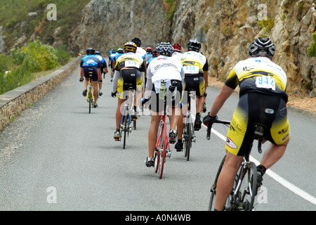 Il potere di pedale associazioni secolo doppia gara ciclistica Western Cape South Africa RSA Tradouw Pass Foto Stock