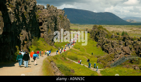 Thingvellir Parco Nazionale di Islanda Foto Stock
