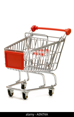 Metallo carrello su sfondo bianco Foto Stock