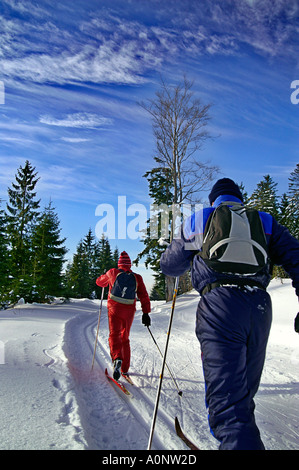 Sci di fondo, sport invernali in Slovacchia Foto Stock