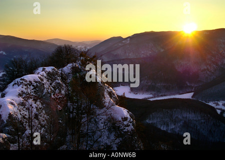 Muran Plateau Parco Nazionale, Slovacchia, sunset Foto Stock