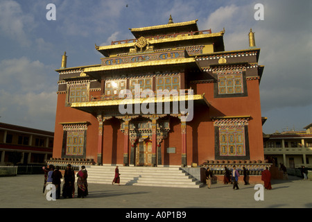 Il Nepal Bodhnath monastero tibetano Foto Stock