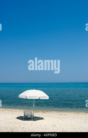 Spiaggia, Polichrono, penisola Kassandra di Halkidiki, Grecia Foto Stock