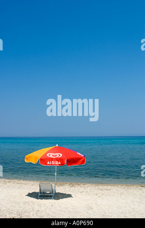 Spiaggia, Polichrono, penisola Kassandra di Halkidiki, Grecia Foto Stock