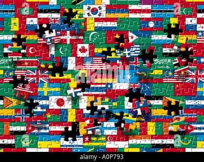 Flag in un puzzle composizione Foto Stock