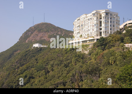 dh Mount Austin Rd VICTORIA PEAK HONG KONG Mount Austin Road edifici residenziali in condominio di appartamenti Foto Stock