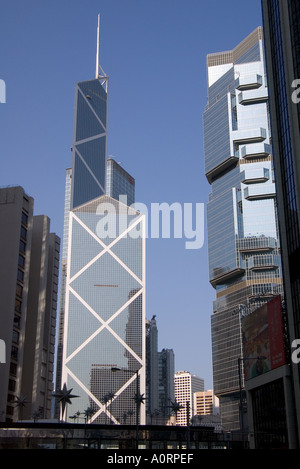 dh Queensway CENTRALE HONG KONG Banca della Cina edificio Lippo torre grattacieli quartiere finanziario skyline architettura Foto Stock