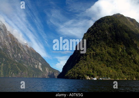 Milford Sound osservatorio sottomarino per la visione di vita marina Parco Nazionale di Fiordland in Nuova Zelanda n. PR Foto Stock