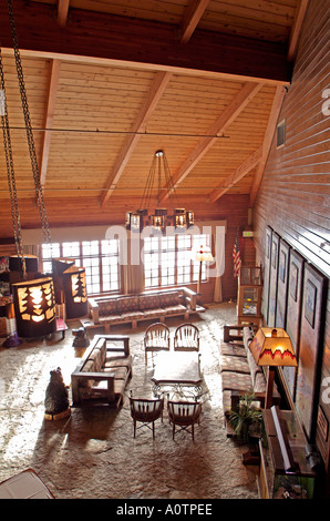 Starved Rock hotel e lodge lobby in Starved Rock State Park Illinois Foto Stock