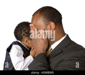 Ritratto americano africano padre e figlio Foto Stock