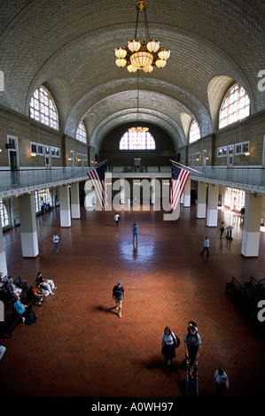 La Grande Hall, Ellis Island Foto Stock