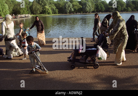 Regno Unito, Inghilterra, Londra. A fianco del lago a serpentina a Hyde Park Foto Stock