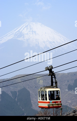 Il monte Fuji 3776m funivia Funivia Hakone Isola di Honshu Giappone Asia Foto Stock