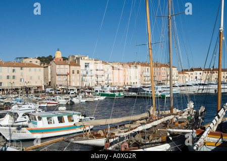 Bacino portuale e il lungomare , saint tropez , Provence-Alpes-Côte d'Azur , Francia, Europa Foto Stock