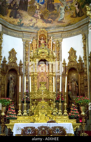 Altare della chiesa di San Giovanni Battista in Coyoacan Città Del Messico Foto Stock