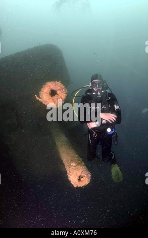 Immersione su Relitti in povero cavaliere isole Foto Stock