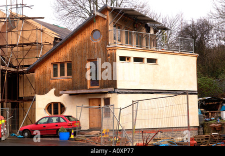 Auto costruire case ecologiche in costruzione all'Ashley Vale sito in Inghilterra Bristol REGNO UNITO Foto Stock