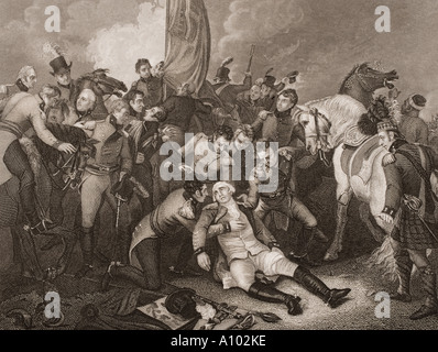 La morte del generale Sir Ralph Abercromby, 1734 - 1801, dopo la battaglia di Alessandria. Foto Stock