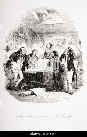 Solenne è fatto riferimento al signor Bunsby. Illustrazione dal Charles Dickens romanzo Dombey e figlio da H K Browne noto come Phiz Foto Stock