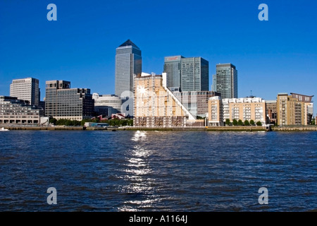 Canary Wharf - Fiume Tamigi - Docklands - Londra Foto Stock