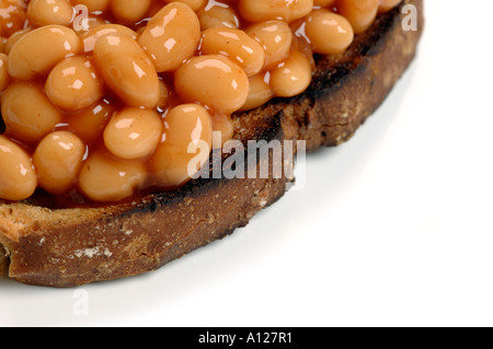 Fagioli su pane tostato Foto Stock