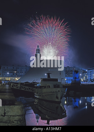 Fuochi d'artificio, Le Havre, Normandia, Francia Foto Stock