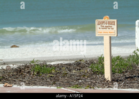 I cartelli lungo il St Pete Florida spiaggia uso di regolazione e protezione dell'ambiente Foto Stock