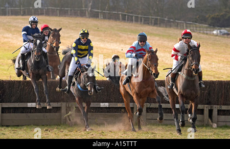 Godstone punto a punto i cavalli oltre il salto Foto Stock