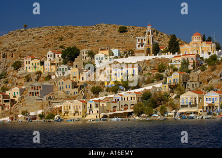 Isola di Simi (SIMI), Yialos-Symi Harbour, Grecia Foto Stock