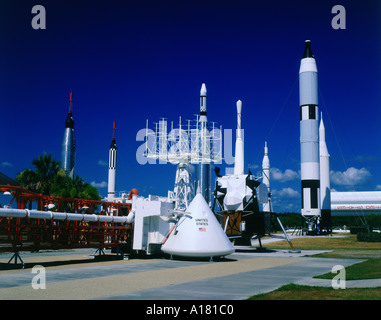 USA America Stati Uniti Florida Cape Canaveral Rocket garden visualizza Foto Stock
