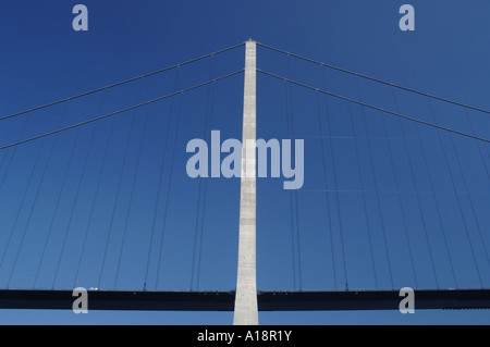 Storebaelt East Bridge tra le isole di Sjaelland e Fyn Danimarca Foto Stock