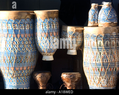 Tamburi africani in vendita a Puerto Banus Costa del Sol, Spagna, Europa Foto Stock