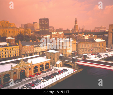 Città di Newcastle upon Tyne in inverno, Tyneside, Tyne & Wear, Inghilterra, Regno Unito. Foto Stock