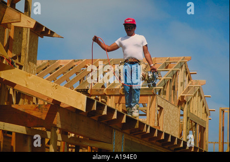 Falegname ispanica edilizia residenziale CA Foto Stock
