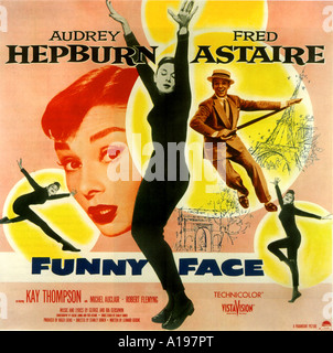 FUNNY FACE poster per 1957 Paramount film con Audrey Hepburn e Fred Astaire Foto Stock