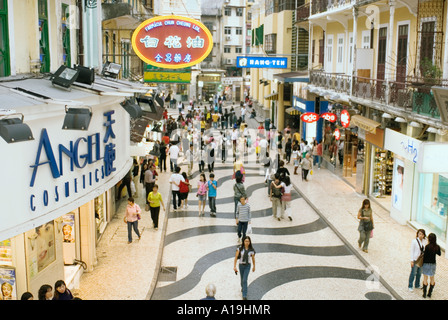 Macau Street presso Piazza Senado Cina Foto Stock