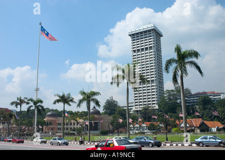 Malaysia bandiera polo a Dataran Merdeka piazza Indipendenza Kuala Lumpur Foto Stock