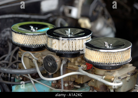 Filtri aria come parte del motore di una Pontiac, un americano reso Muscle car. Foto Stock