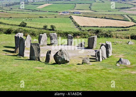 Drombeg stone circle, County Cork, Irlanda Foto Stock