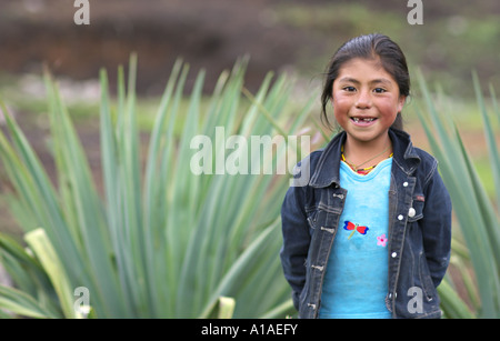 GUATEMALA CAPELLANIA giovani indigeni Maya Quiche ragazza in abito moderno Foto Stock