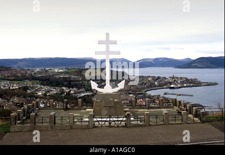 Croce di Lyle Hill in Greenock è un monumento alla libera marinai francesi Foto Stock