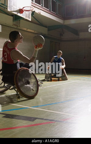 Quad giocatori di rugby Foto Stock