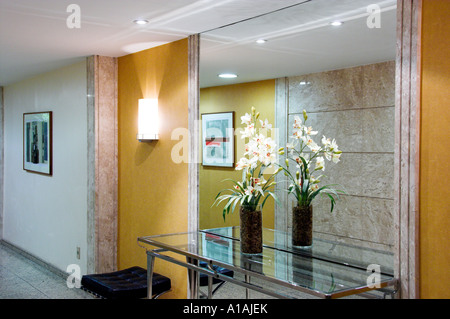 Decorazioni interne delle aree pubbliche del Luxor Regente Hotel a Rio de Janeiro in Brasile Foto Stock