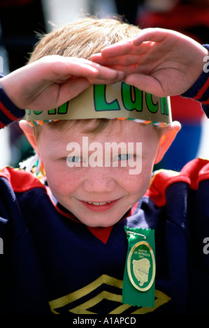 La festa di San Patrizio, parte occidentale di Belfast, Irlanda del Nord Foto Stock